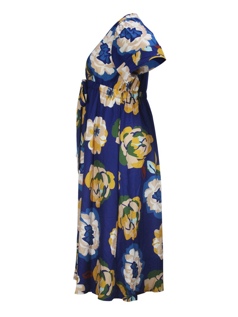 Elegant V-Neck Plus Size Figure-Flattering Dress - Image 3