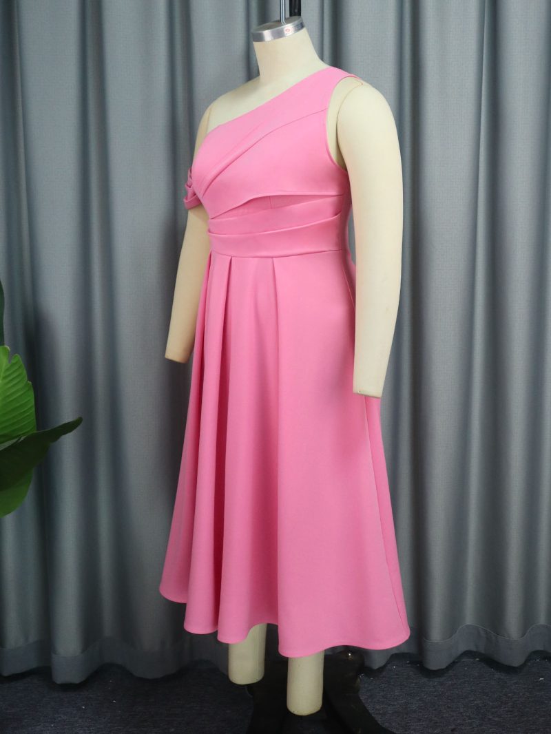 Oblique Collar Sleeveless Party Dress Women - Image 2
