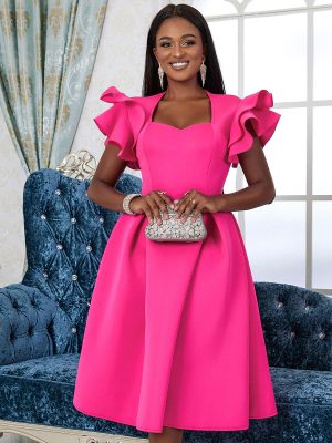 Ruffled A-Line Slimming Princess Party Dress
