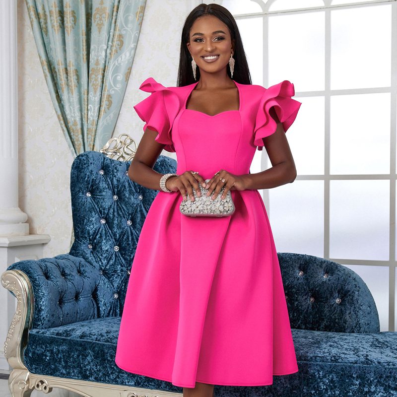 Ruffled A-Line Slimming Princess Party Dress