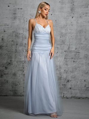 Elegant Mesh Cami Dress for Seaside Evenings