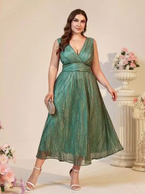Suspender Style Plunge Neck Maxi Dress Women
