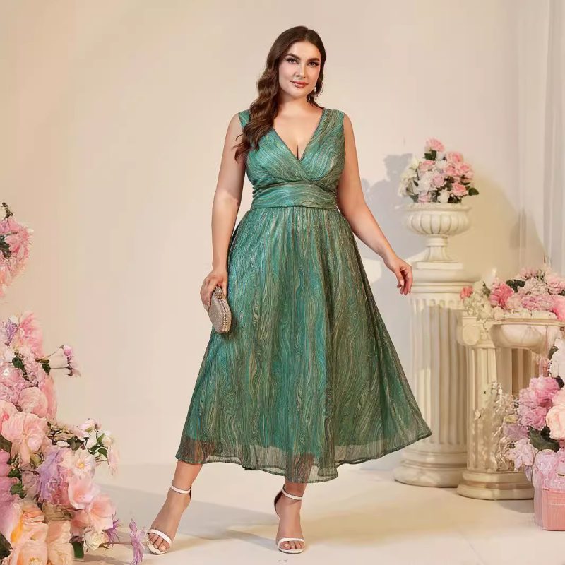 Suspender Style Plunge Neck Maxi Dress Women