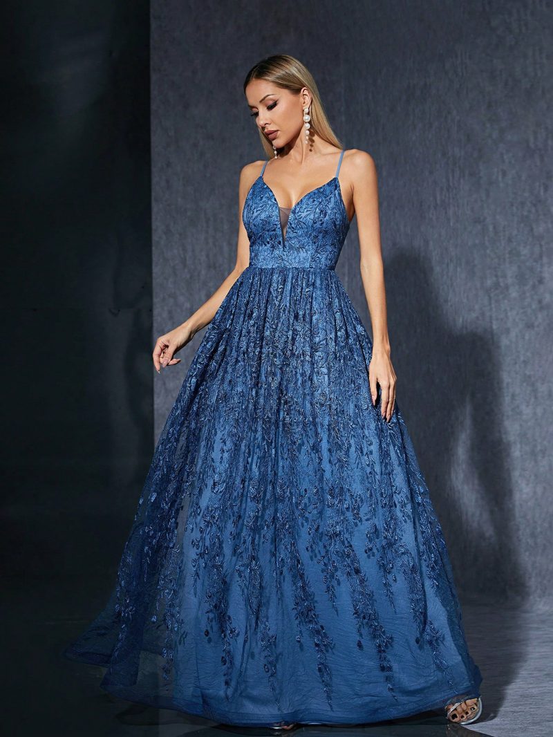 Elegant Slim Fit Ball Gown Evening Dress - Image 3
