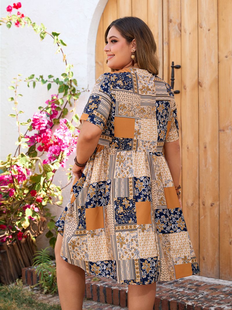 Bohemian Plus Size Loose Vacation Dress - Image 2
