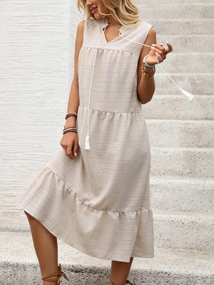 Sleeveless Loose Straight Vacation Dress Women