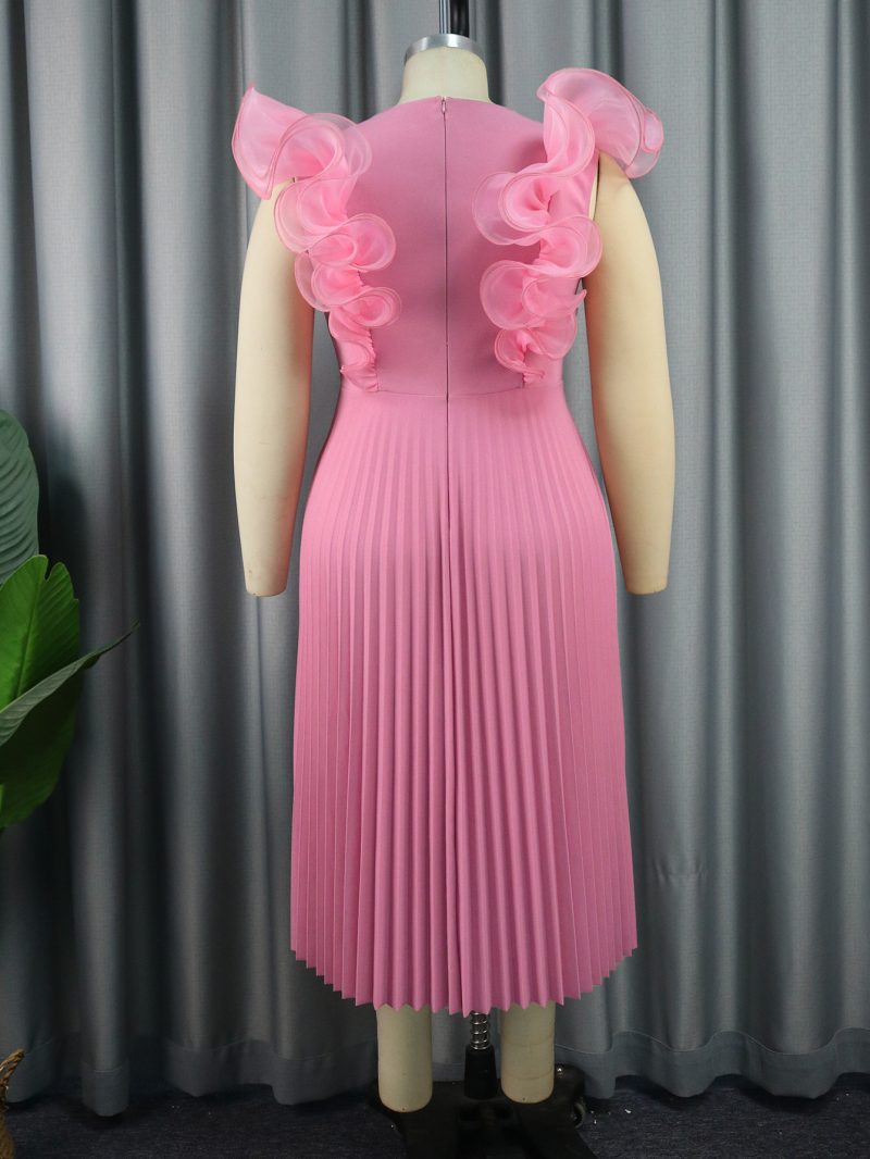 High-Waisted Mesh Dress – Autumn Sleeveless Look - Image 3