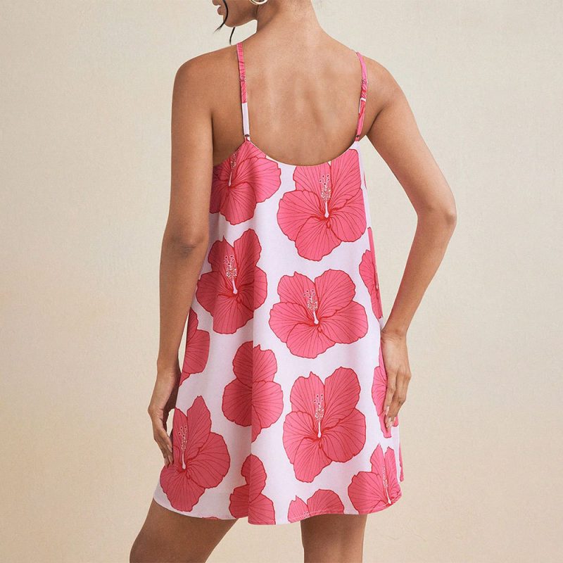 Women's Wide Hem Printed Halter Dress Summer - Image 4