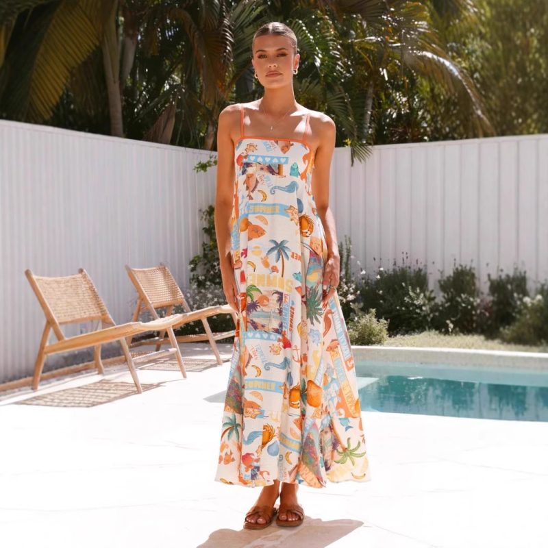 Women’s Big Swing Summer Holiday Strap Dress
