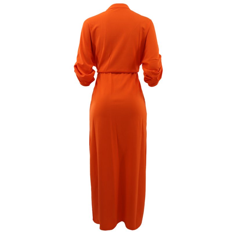 Women's Casual Waist Trimming Slit Work Dress - Image 3