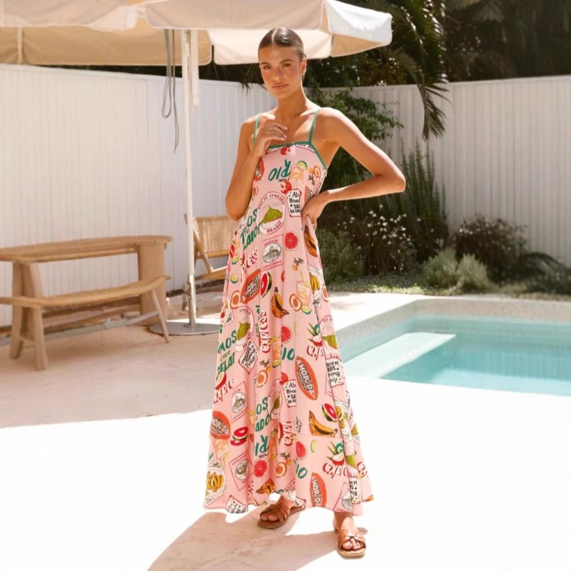 Women’s Printed Seaside Swing Dress for Summer