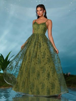 Elegant Backless Suspender Party Evening Dress