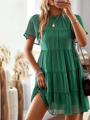 Summer Slimming A-Line Round Neck Dress