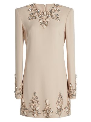Elegant Beaded Long Sleeve Mini Dress Women