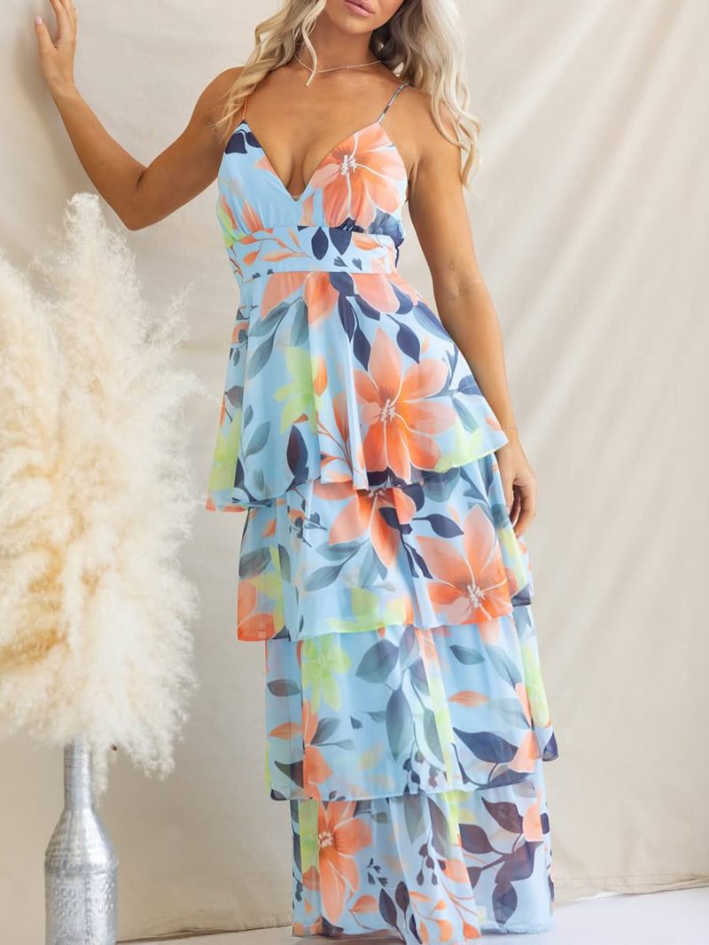 Casual Floral Sling Dress for Spring Summer - Image 3