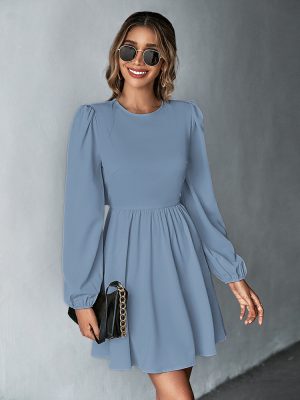 Fresh Waist Slimming Backless Midi Dress