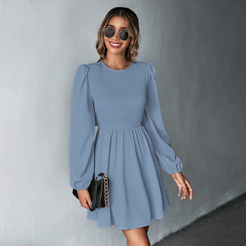 Fresh Waist Slimming Backless Midi Dress