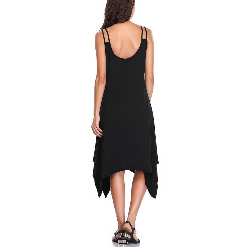 Summer Casual Solid Color Sleeveless Sling Dress - Image 2