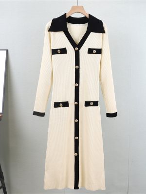 High Waist Pullover Knit Dress for Winter