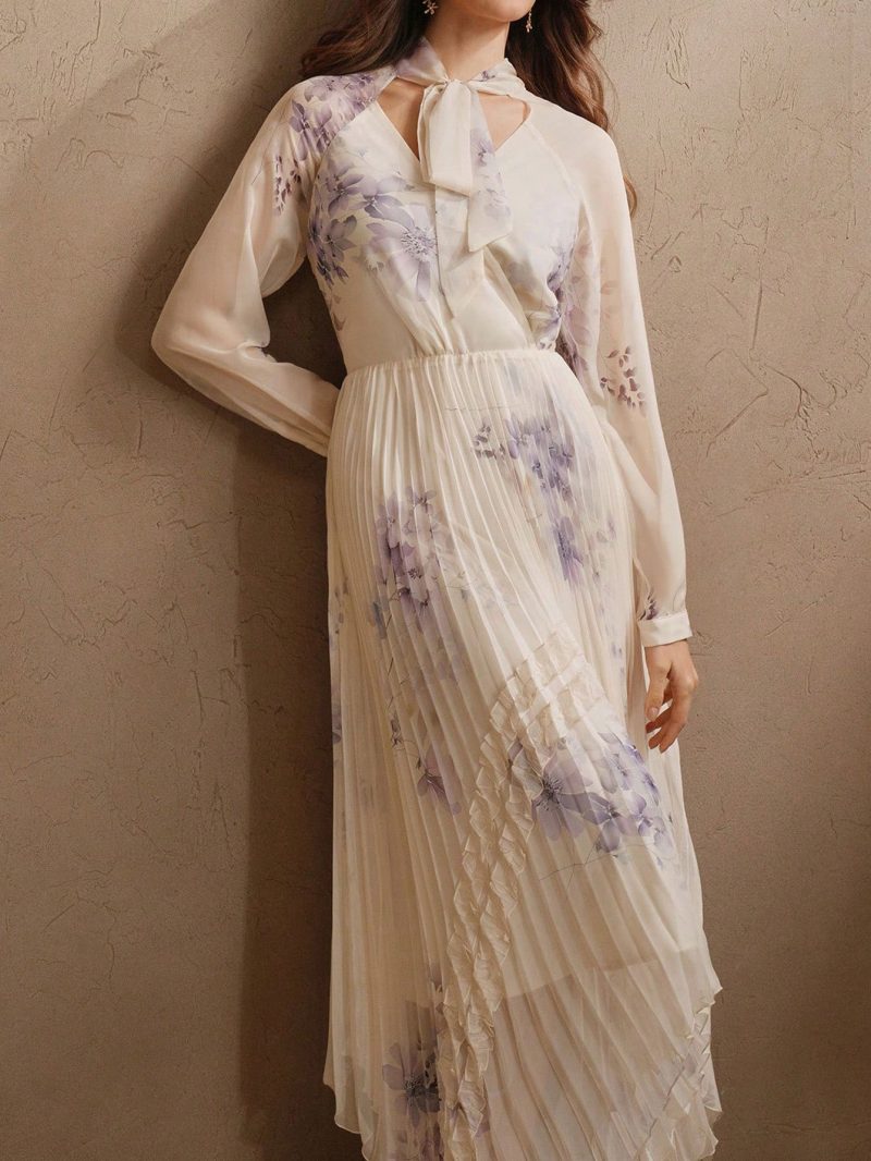 Digital Floral Print Chiffon Dress for Women - Image 3