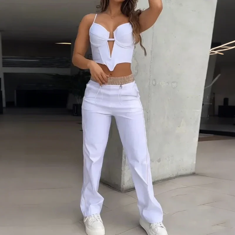 Casual Vest Top & Loose Pants Set