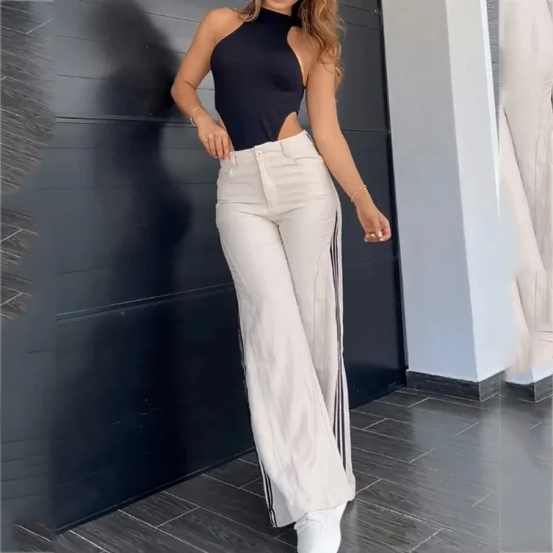 Lapel Sleeveless Top & Wide Pants Set