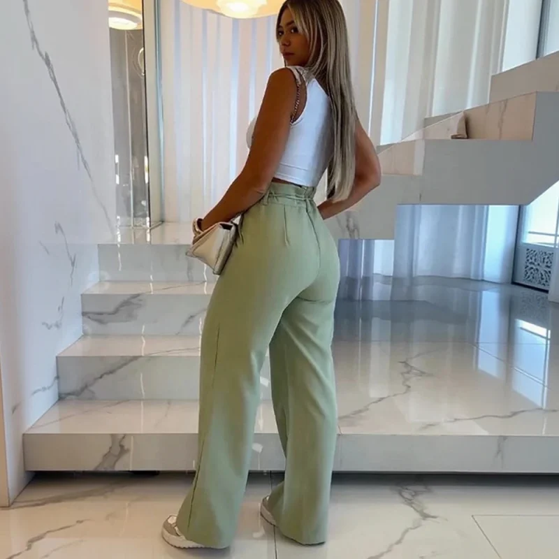Women’s Slim Fit Sleeveless Pants Outfit - Image 2