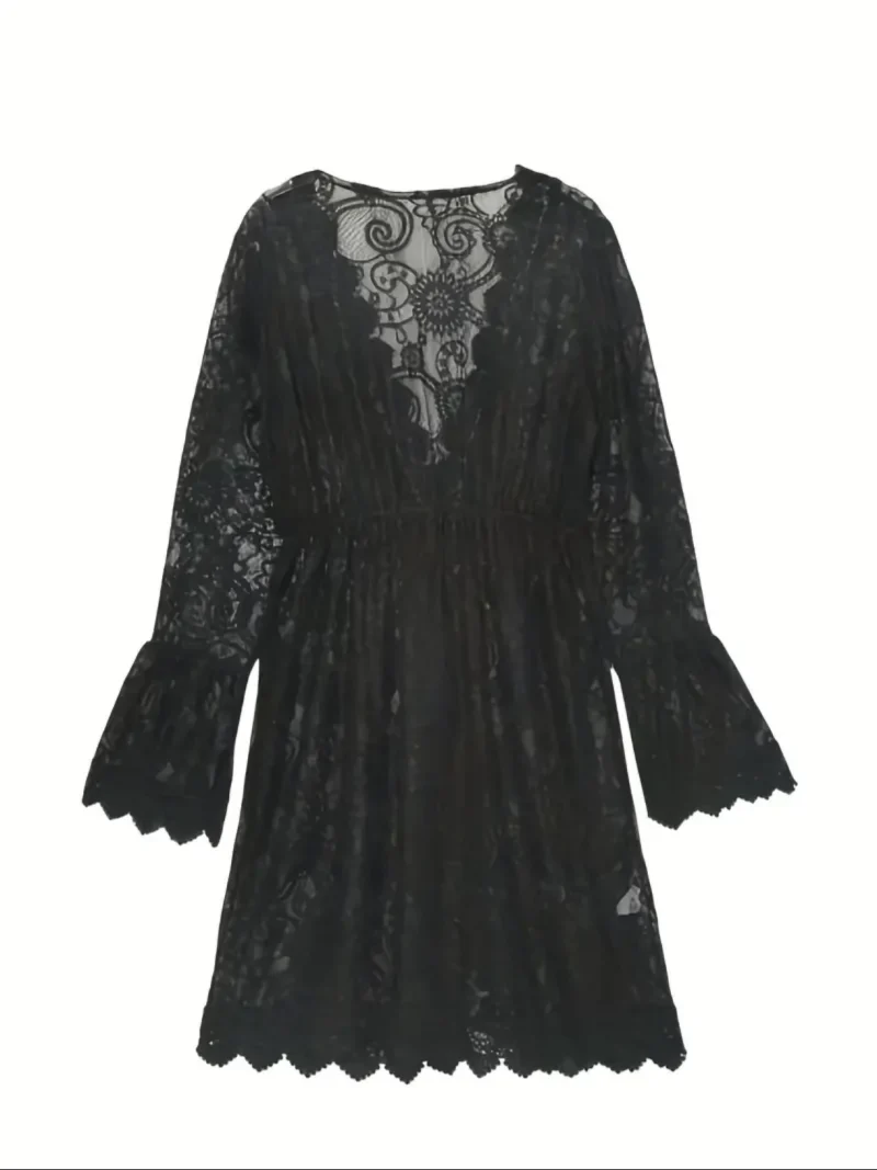 Women’s Lace V-Neck Bikini Cover-Up Dress