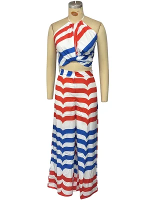 Striped Halter 2-Piece Set