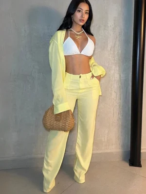 Shirt & Wide Leg Pants Set