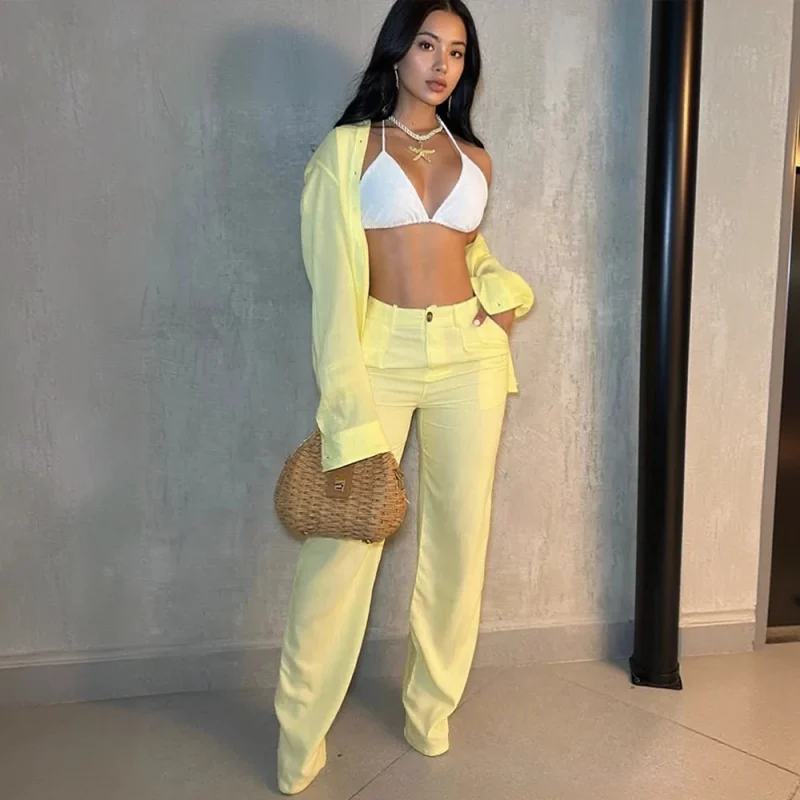 Shirt & Wide Leg Pants Set