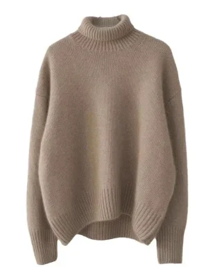 Cozy Knit High Neck Sweater for Autumn Winter