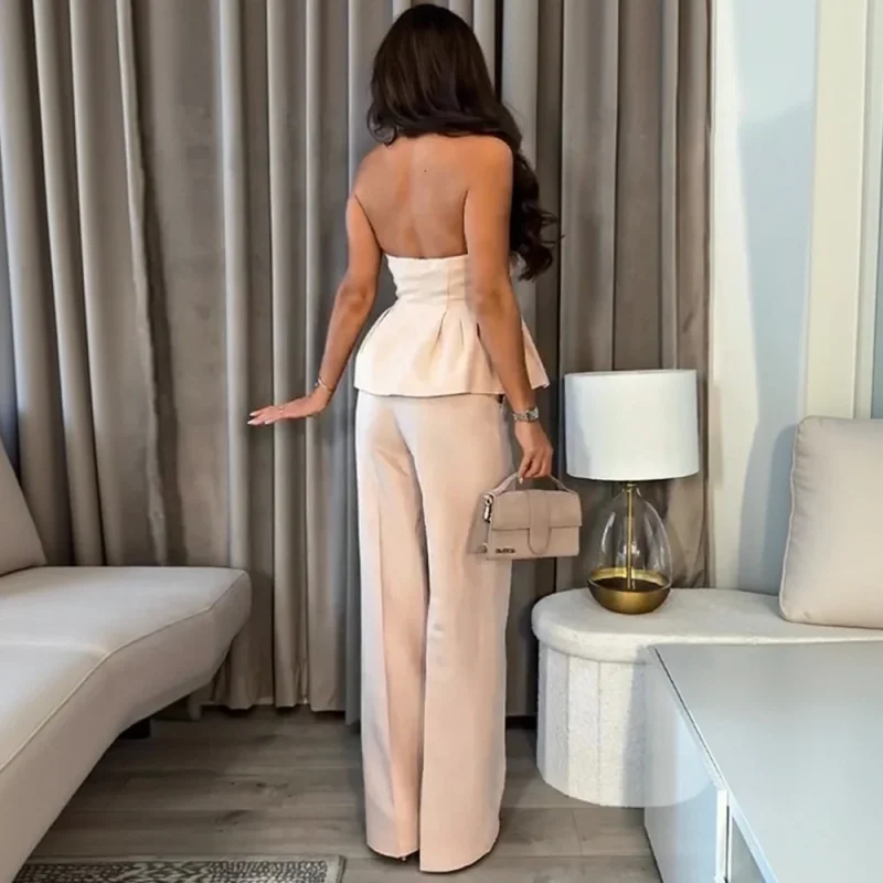 Halter Vest & Wide Leg Pants Set - Image 3