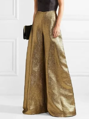 Luxury Gold Wide Leg Pants