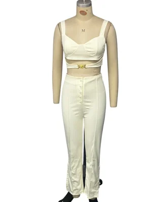 Women’s Hollow Out Top & Pencil Pants Set