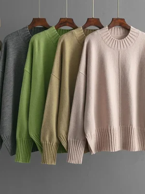 Autumn Round Neck Knit Sweater for Women