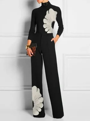 Floral High Neck Two-Piece Set
