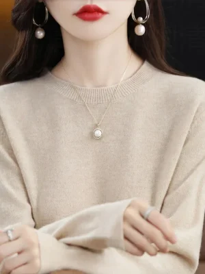Solid Color Warm Knit Sweater Women’s Pullover