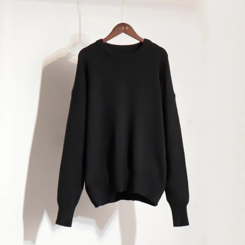 Solid Color Knit Sweater Women’s Casual Pullover - Image 3
