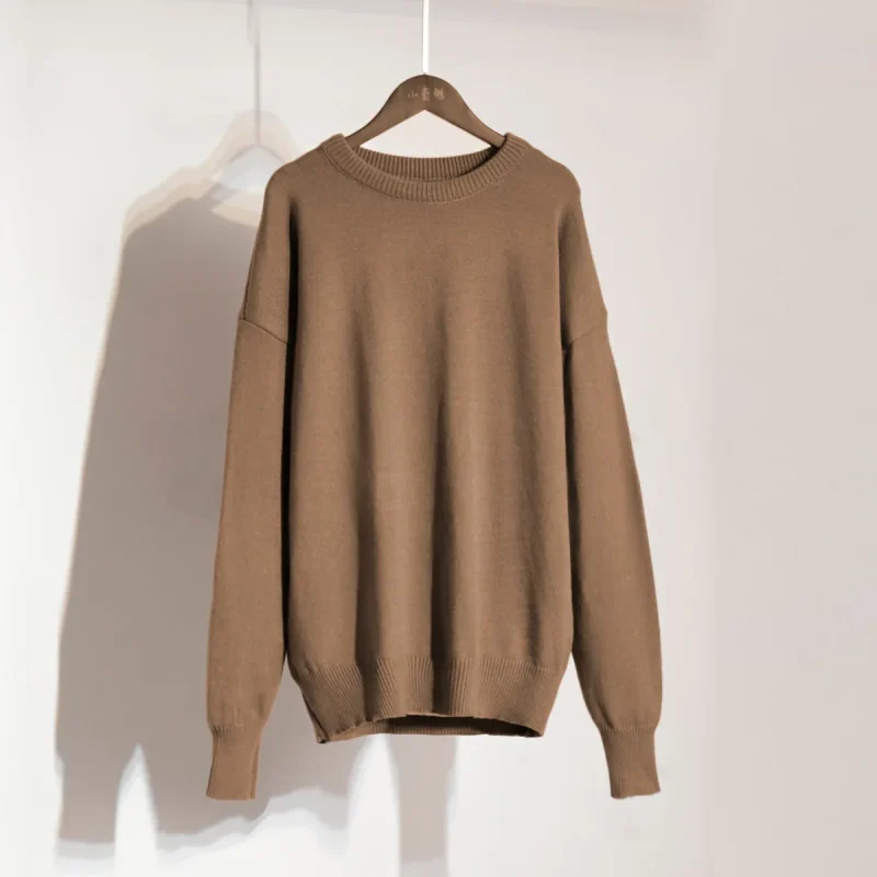 Solid Color Knit Sweater Women’s Casual Pullover - Image 2