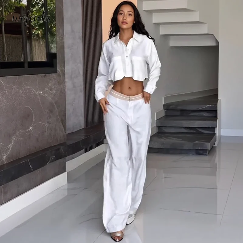 Women’s Crop Top & Straight Pants Set