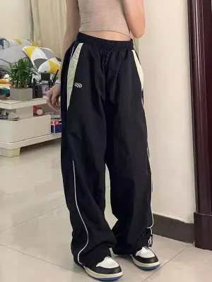 Summer Vintage High Waist Wide Leg Pants