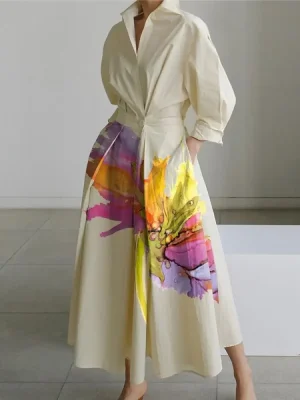 Floral Pleated A-Line Dress