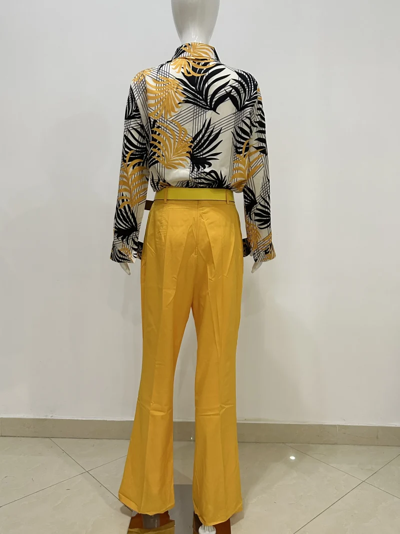 Printed Shirt & High Waist Pants Set - Image 6