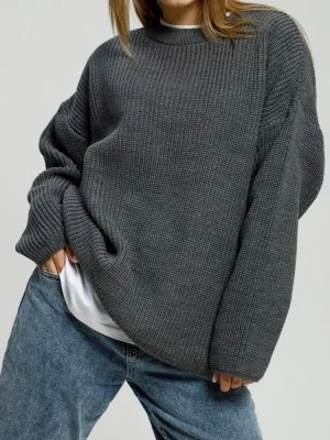 Solid Color Knit Sweater Women’s Loose Pullover
