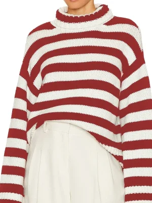 Women's Oversized Striped Turtleneck Sweater Autumn