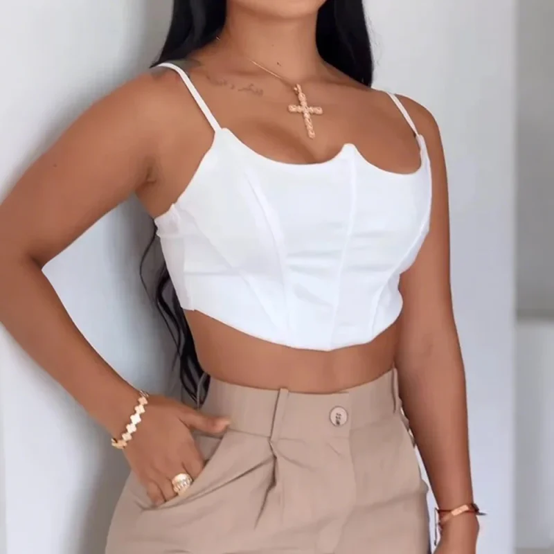 White Vest & Wide Leg Pants Set - Image 2
