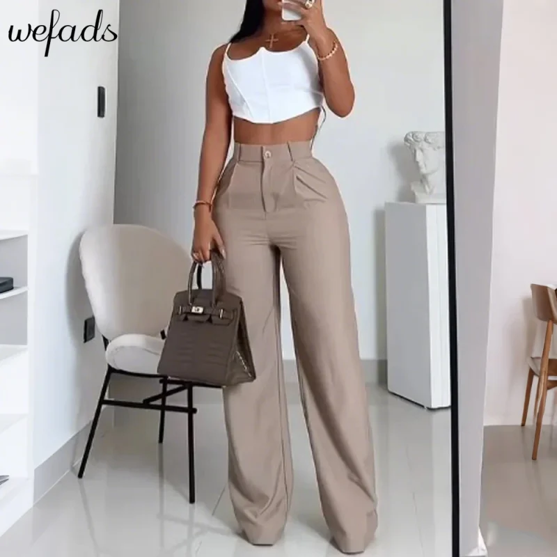 White Vest & Wide Leg Pants Set