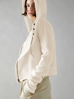 Women’s Hooded Knit Zip Jacket Street Style