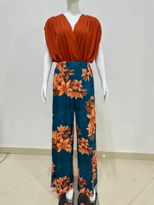Printed Batwing Top & Wide Pants Set
